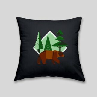 Brown bear cushion Black
