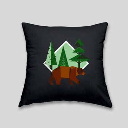 Brown bear cushion Black