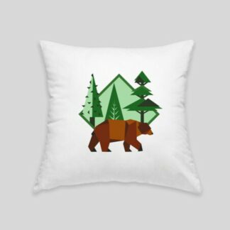 Brown bear cushion White